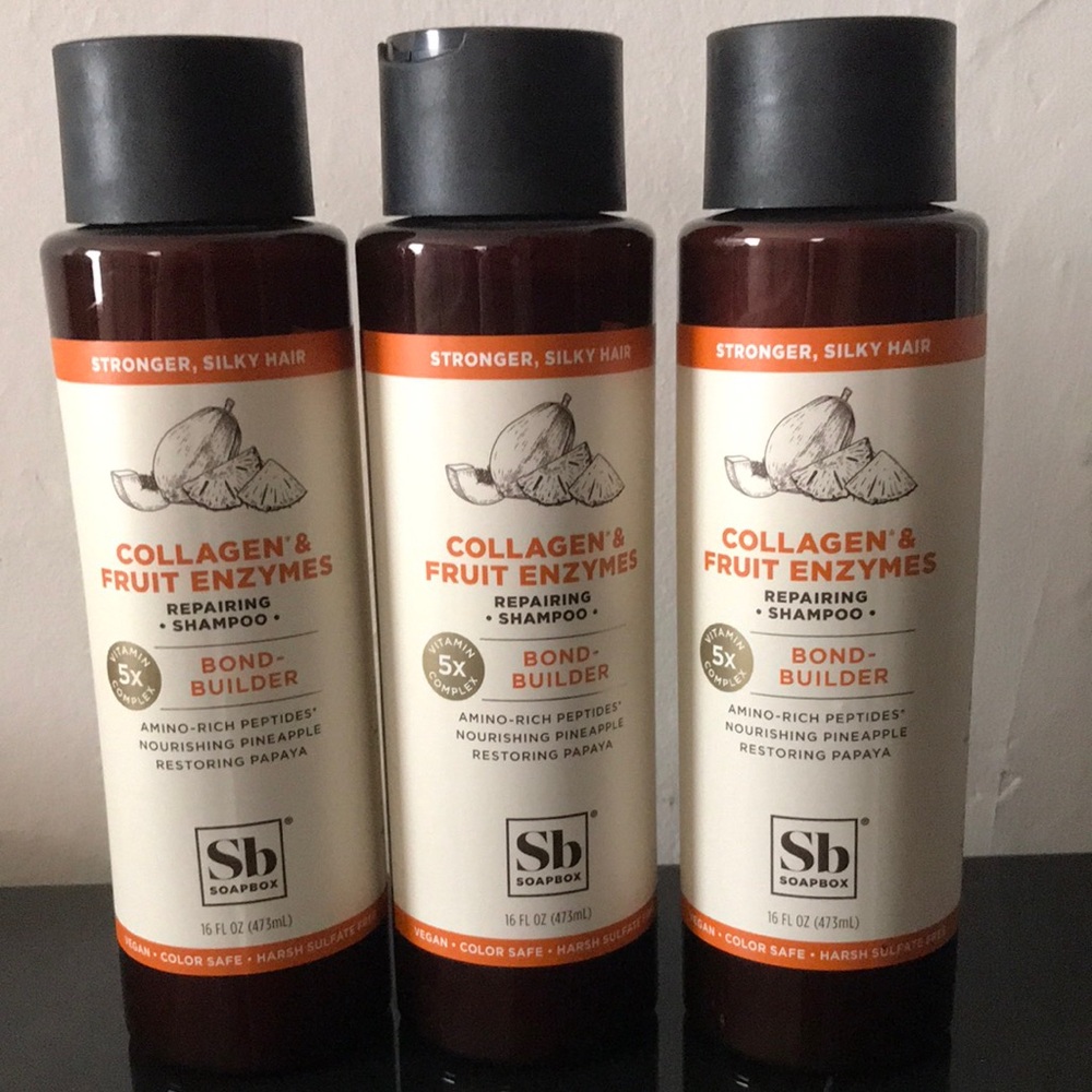 Collagen & Fruit Enzymes Repairing Shampoo - Cream and Orange